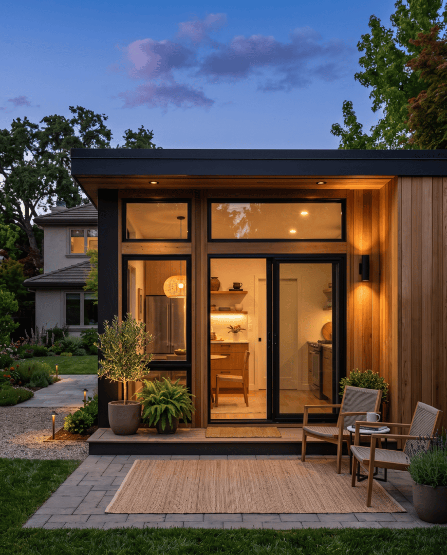 Prefab ADUs in California: The Complete Guide for Homeowners 1 Modern prefab ADU in a California backyard built by Struxa