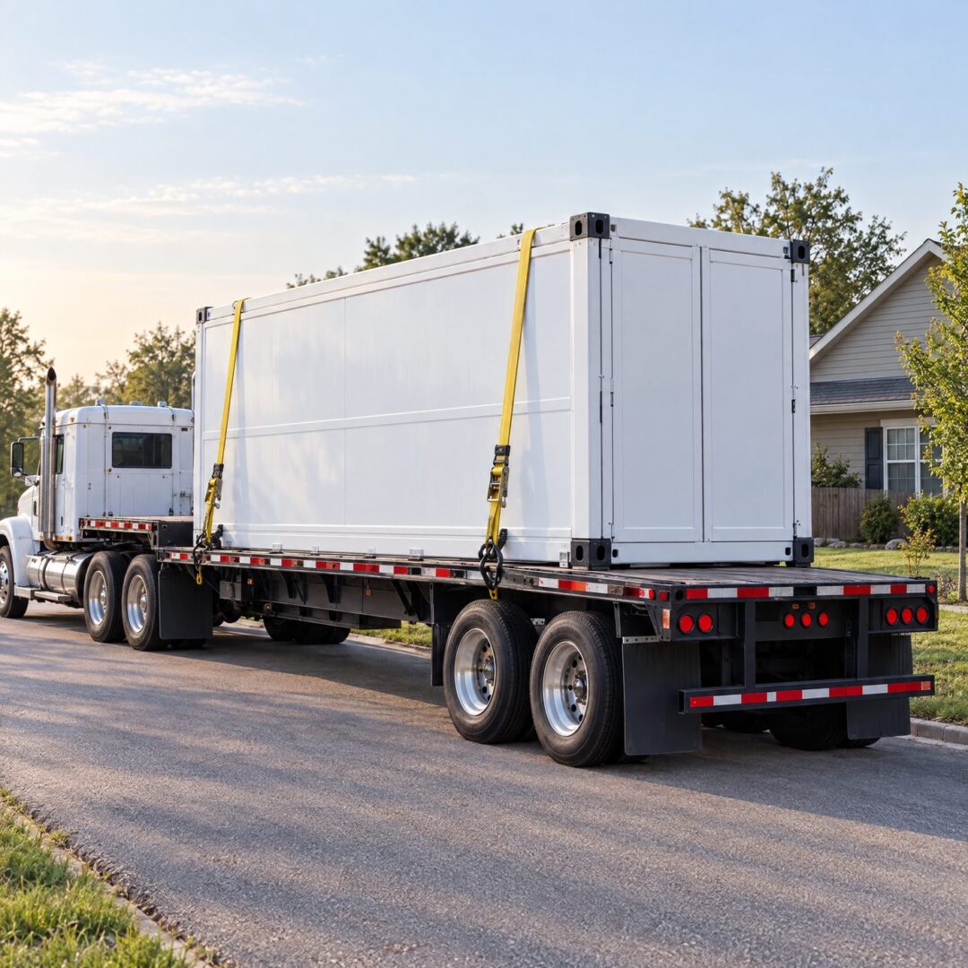 Unit folded for transport