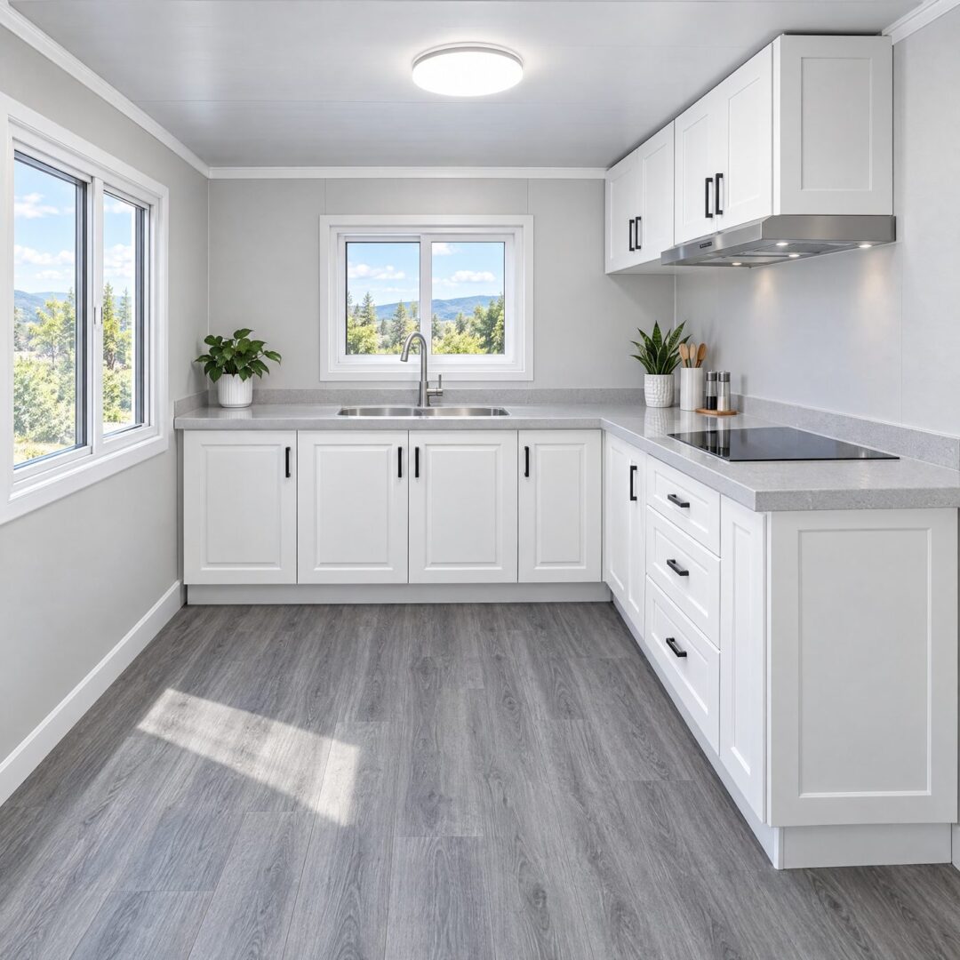 Kitchen inside an expandable home