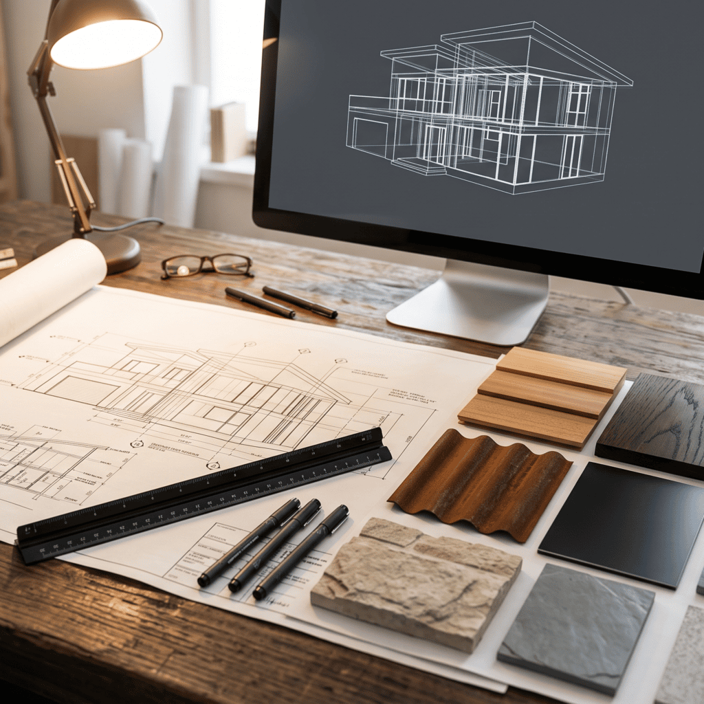 California ADU Permits, Step by Step: What Homeowners Need to Know in 2026 3 Permit drawings and material samples for a California ADU