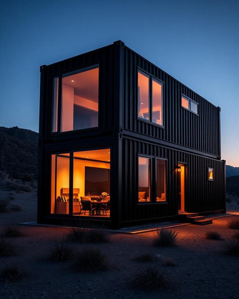 Container Homes, Capsule Homes, Tiny Homes or SIPs? Choosing the Right Modern Prefab Home 2 Luxury shipping container home with large glass windows